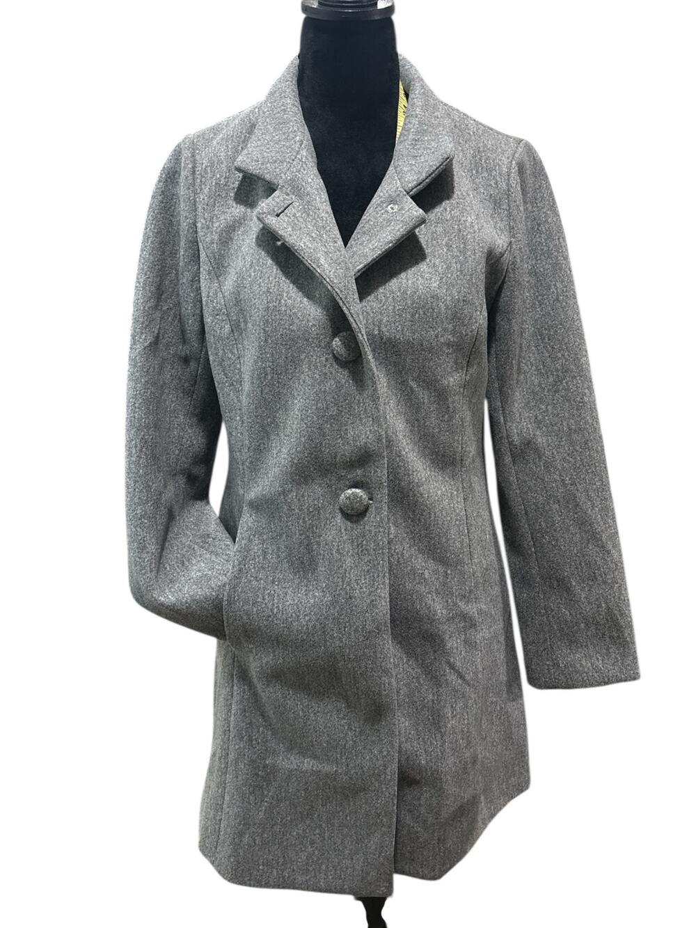 Allegra K‎ Grey Wool Pleated Tailored Coat  – NWT, Size Small